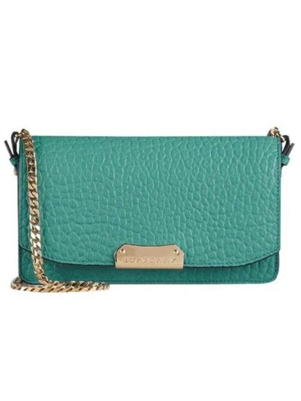 Burberry Turquoise Leather Madison Wallet on Chain